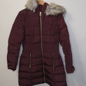 LAUNDRY  Puffer Coat with Fur hood